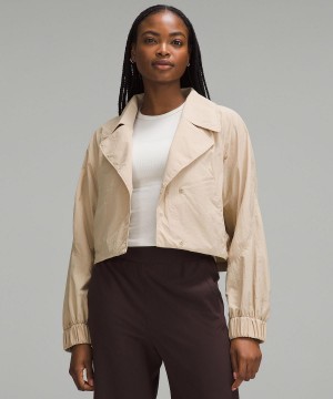 Beige Lululemon Cropped Trench Women Coats & Jackets | NZ_LuLu62099