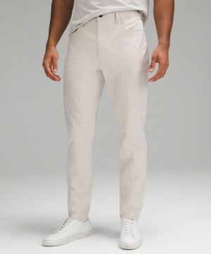 Beige White Lululemon ABC Bonded Twill 5 Pocket Men Trousers | NZ_LuLu64856