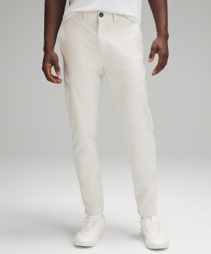 Beige White Lululemon Slim-Tapered Twill Men Trousers | NZ_LuLu28199