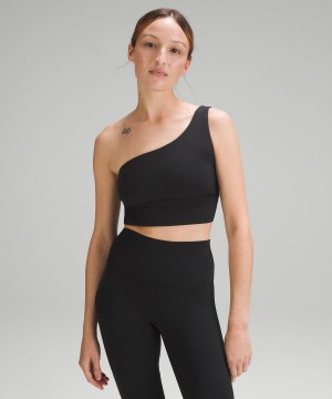 Black Lululemon Align™ Asymmetrical Women Sports Bra | NZ_LuLu61760