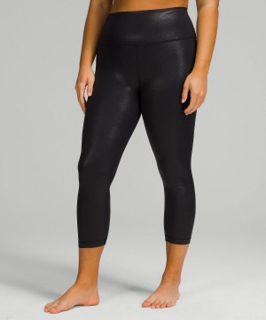 Black Lululemon Align™ High-Rise Crop 23" Women Leggings | NZ_LuLu31992