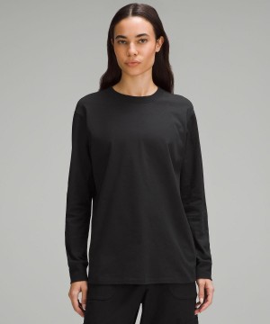 Black Lululemon All Yours Heavyweight Women Long Sleeve Shirts | NZ_LuLu72434