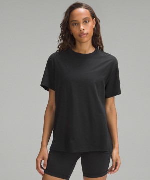 Black Lululemon All Yours Short-Sleeve Women T Shirts | NZ_LuLu29840