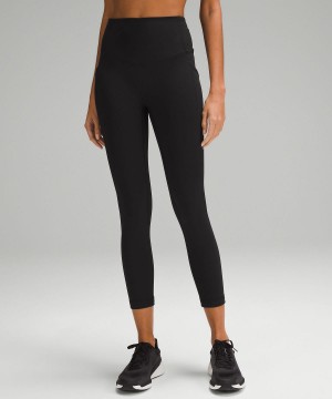 Black Lululemon All the Right Places High-Rise Drawcord Waist Crop 23” Women Leggings | NZ_LuLu40101