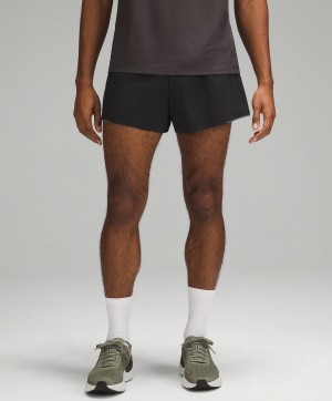 Black Lululemon Fast and Free Split 3" Men Shorts | NZ_LuLu78417