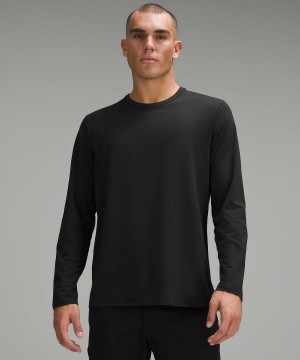 Black Lululemon Fundamental Long-Sleeve Men T Shirts | NZ_LuLu24772