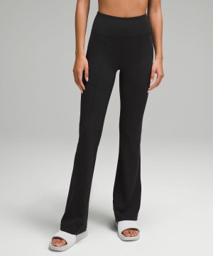 Black Lululemon Groove High-Rise Flared Pant with Pockets 32.5" Women Leggings | NZ_LuLu28487