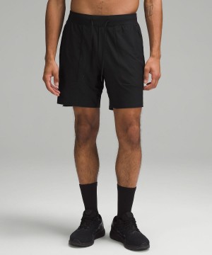 Black Lululemon License to Train Linerless 7" Men Shorts | NZ_LuLu12764