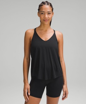 Black Lululemon Modal-Silk Yoga Women Tank Top | NZ_LuLu27737