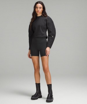 Black Lululemon Ribbed Luxtreme Wide-Sleeve Pullover Women Long Sleeve Shirts | NZ_LuLu89109