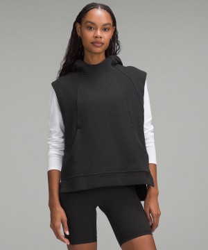 Black Lululemon Scuba Pullover Sleeveless Women Hoodies & Sweatshirts | NZ_LuLu98231