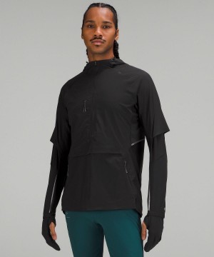 Black Lululemon SenseKnit Composite Running Men Coats & Jackets | NZ_LuLu25510