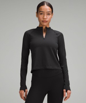 Black Lululemon Swiftly Tech Mockneck Half Zip 2.0 Women Long Sleeve Shirts | NZ_LuLu17630