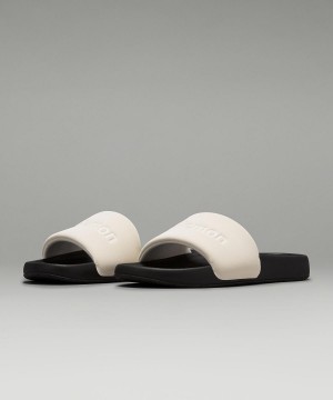 Black / White Lululemon Restfeel Women's Slide Women Shoes | NZ_LuLu99223