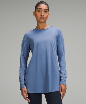 Blue Lululemon Abrasion-Resistant High-Coverage Women Long Sleeve Shirts | NZ_LuLu84754