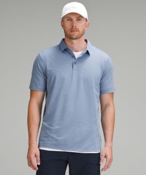 Blue Lululemon Evolution Short-Sleeve Polo Men Shirts | NZ_LuLu90442