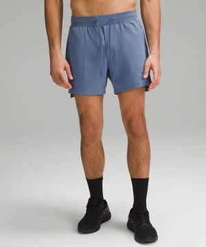 Blue Lululemon License to Train Linerless 5" Men Shorts | NZ_LuLu26966