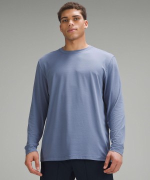 Blue Lululemon License to Train Relaxed-Fit Long-Sleeve Men T Shirts | NZ_LuLu16199