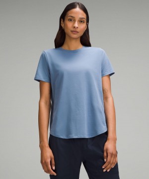 Blue Lululemon Love Curved-Hem Crewneck T-Shirt Women Shirts | NZ_LuLu49992