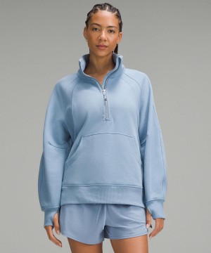 Blue Lululemon Scuba Oversized Funnel-Neck Half Zip Women Hoodies & Sweatshirts | NZ_LuLu26023