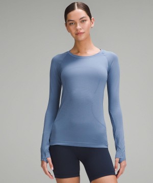 Blue Lululemon Swiftly Tech Long-Sleeve 2.0 Women Shirts | NZ_LuLu14413