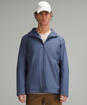 Blue Lululemon Waterproof Full-Zip Rain Men Coats & Jackets | NZ_LuLu52116