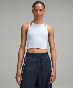 Blue Lululemon Wunder Train High-Neck Cross-Back Women Shirts | NZ_LuLu60641