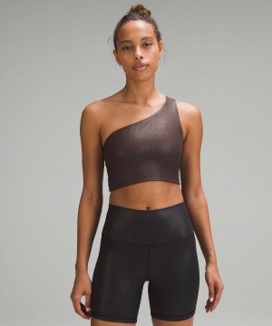 Brown Lululemon Align™ Asymmetrical Ribbed Women Sports Bra | NZ_LuLu22501