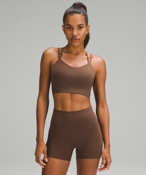 Brown Lululemon Like a Cloud Longline Women Sports Bra | NZ_LuLu16912