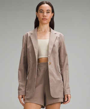 Brown Lululemon Relaxed-Fit Twill Blazer Women Coats & Jackets | NZ_LuLu46503