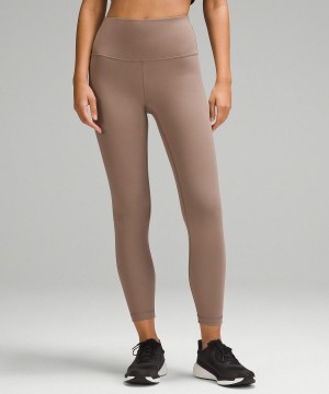 Brown Lululemon Wunder Train High-Rise Ribbed Tight 25" Women Leggings | NZ_LuLu24993