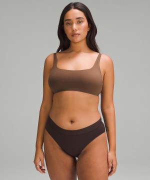 Brown Lululemon Wundermost Ultra-Soft Nulu Scoop-Necklette A–D Cups Women Sports Bra | NZ_LuLu82265