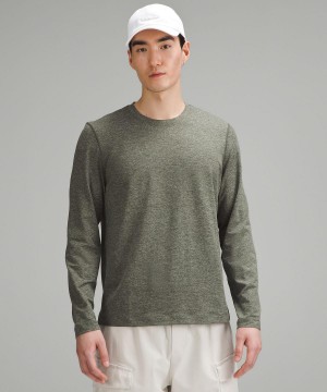 Brown / Green Lululemon Soft Jersey Long-Sleeve Men Shirts | NZ_LuLu25987