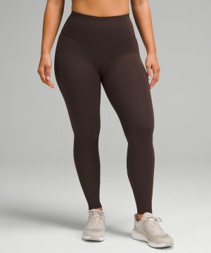 Coffee Lululemon Wunder Train Contour Fit High-Rise Tight 28" Women Pants | NZ_LuLu18295