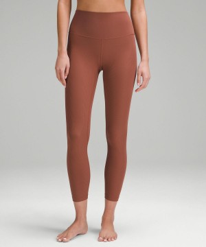 Copper Lululemon Align™ High-Rise Ribbed Pant 25" Women Leggings | NZ_LuLu25109