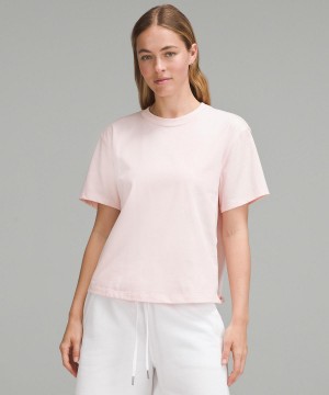 Coral Lululemon Relaxed-Fit Cotton Jersey Women T Shirts | NZ_LuLu39734