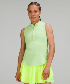 Green Light Lululemon Front-Zip Mockneck Tennis Women Shirts | NZ_LuLu82667