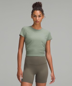 Green Lululemon All It Takes Ribbed Nulu T-Shirt Women Shirts | NZ_LuLu37619