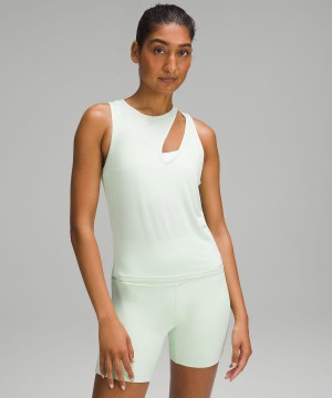 Green Lululemon Shoulder Cut-Out Yoga Women Tank Top | NZ_LuLu94136