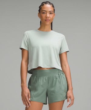 Green Lululemon Ultralight Waist-Length T-Shirt Women Shirts | NZ_LuLu40589