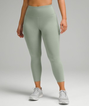 Green Lululemon Wunder Train Contour Fit High-Rise Tight 25" Women Leggings | NZ_LuLu30215