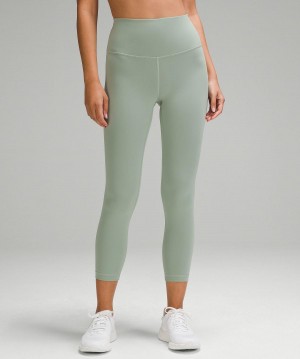 Green Lululemon Wunder Train High-Rise Crop 23" Women Leggings | NZ_LuLu32272