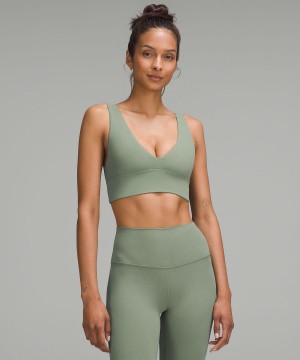 Grey Green Lululemon Align™ V-Neck Women Sports Bra | NZ_LuLu23623