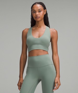 Grey Green Lululemon Bend This Scoop and Cross Women Sports Bra | NZ_LuLu82304