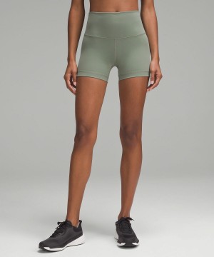 Grey Green Lululemon Wunder Train High-Rise 4" Women Shorts | NZ_LuLu75336