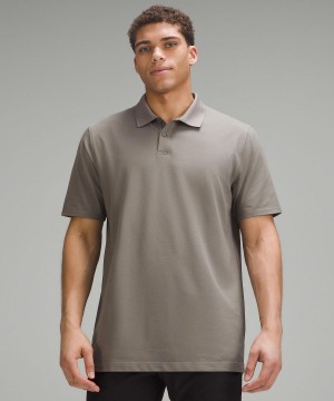 Grey Lululemon Classic-Fit Pique Short-Sleeve Men Polo Shirts | NZ_LuLu46658