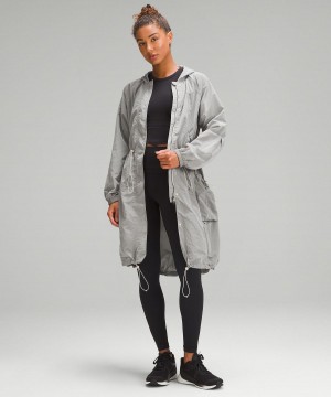 Grey Lululemon Lightweight Woven Long Women Coats & Jackets | NZ_LuLu68615