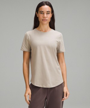 Grey Lululemon Love Curved-Hem Crewneck T-Shirt Women Shirts | NZ_LuLu19635