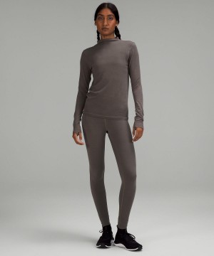 Grey Lululemon Seamless Wool-Blend Women Long Sleeve Shirts | NZ_LuLu57554