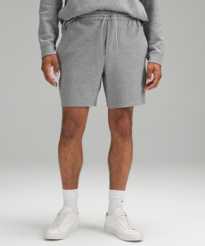 Grey Lululemon Textured Double-Knit Cotton 7" Men Shorts | NZ_LuLu46081